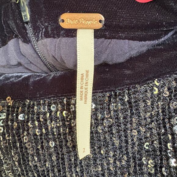 Free People Sequin Mesh Wild Child Mini Skirt Party Event Sparkle Disco Size 2 - Picture 7 of 9